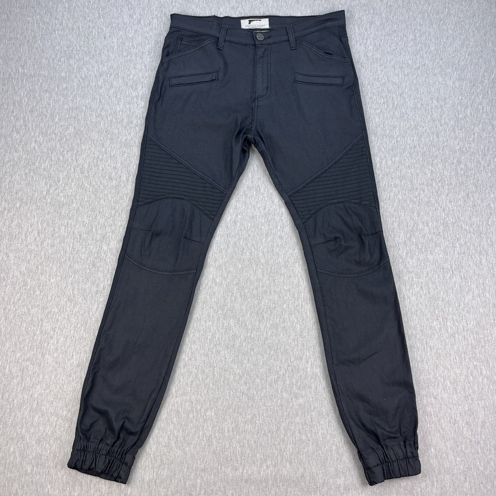 Golden Denim Moto Jeans Mens 32 *Fits 34x33 Black Silence is Golden Made in USA